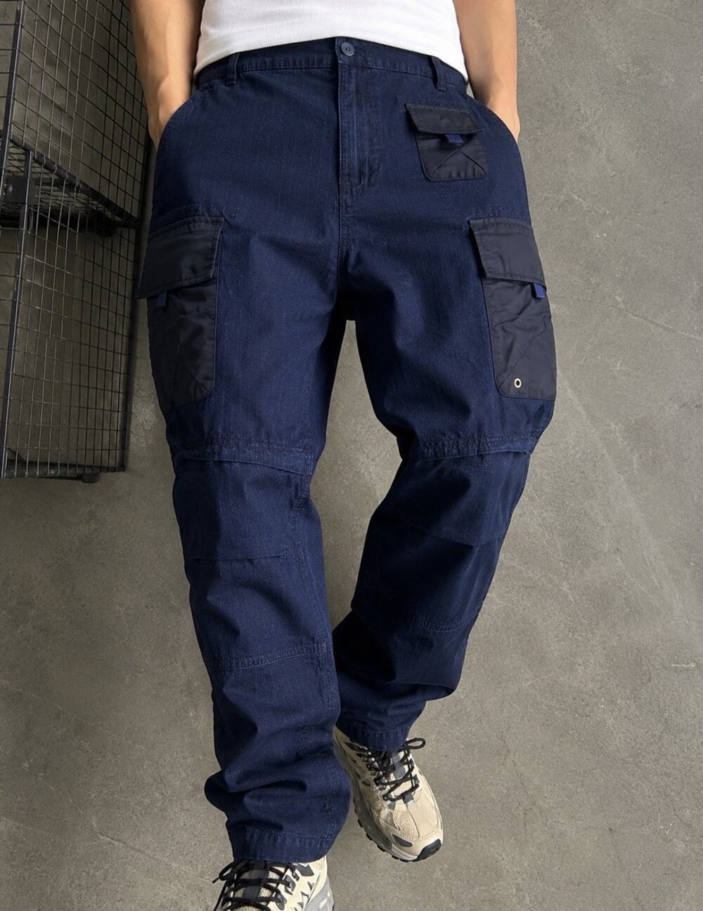 Alpha Industries X Lee Cargo Pants 32X32 Navy Ripstop Utility Military Tactical